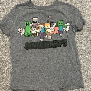 Minecraft Gray Kids T-Shirt with Iconic Characters